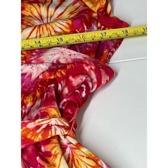 Floral Print Tie Dye Dress midi Vneck Approximately Size M - Picture 8 of 16